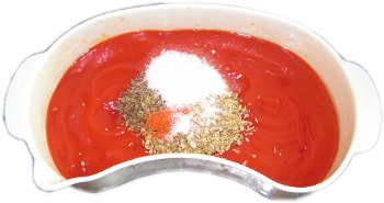 sok pomidorowy, bazylia, oregano, cukier, s�l, papryczka chili, miseczka do gotowania na parze